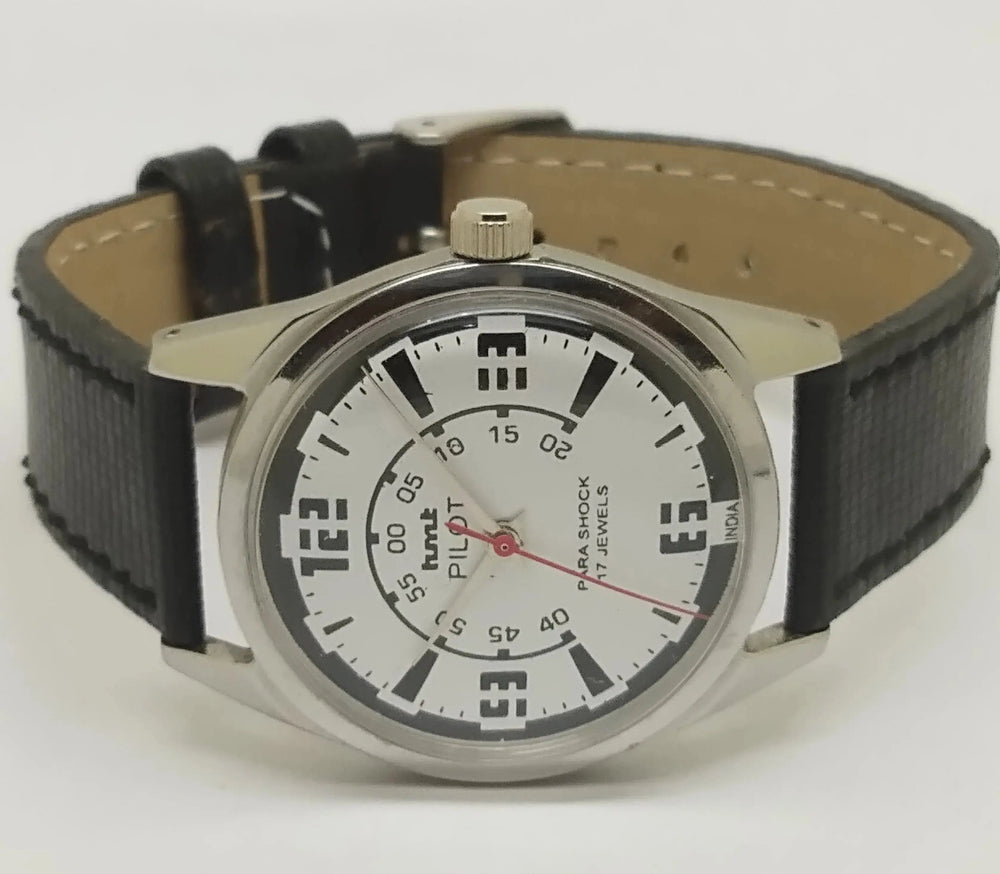 Hmt Pilot Mechanical Handwinding Movement leather Jewels Analog Dial Wrist Watch For Me National Watches