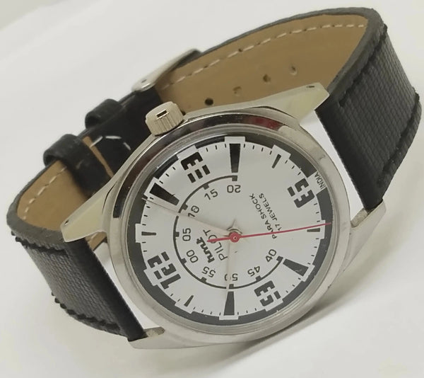 Hmt Pilot Mechanical Handwinding Movement leather Jewels Analog Dial Wrist Watch For Me National Watches