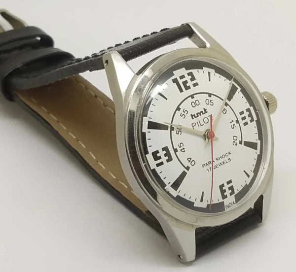 Hmt Pilot Mechanical Handwinding Movement leather Jewels Analog Dial Wrist Watch For Me National Watches