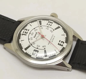 Hmt Pilot Mechanical Handwinding Movement leather Jewels Analog Dial Wrist Watch For Me National Watches