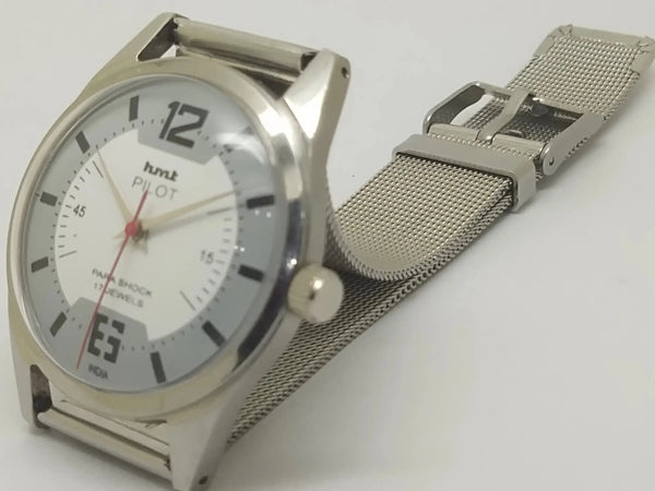 Hmt Pilot Mechanical Handwinding Movement stainless Steel Para Shock 17 Jewels Analog Dial Wrist Watch For Men National Watches