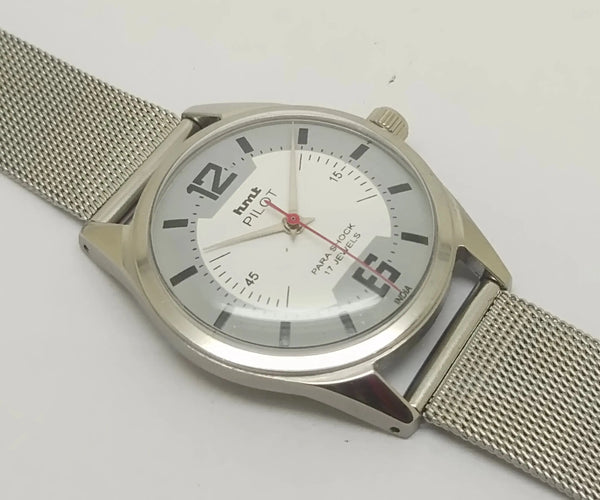 Hmt Pilot Mechanical Handwinding Movement stainless Steel Para Shock 17 Jewels Analog Dial Wrist Watch For Men National Watches