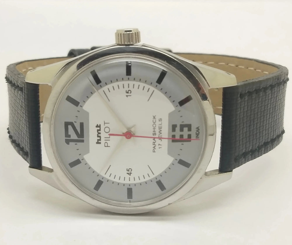 Hmt Pilot Mechanical Handwinding Movement leather Jewels Analog Dial Wrist Watch For Me National Watches