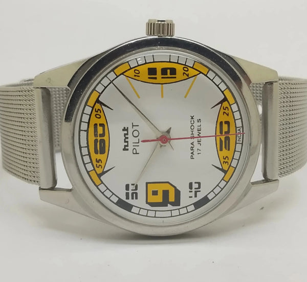 Hmt Pilot Mechanical Handwinding Movement stainless Steel Para Shock 17 Jewels Analog Dial Wrist Watch For Men National Watches