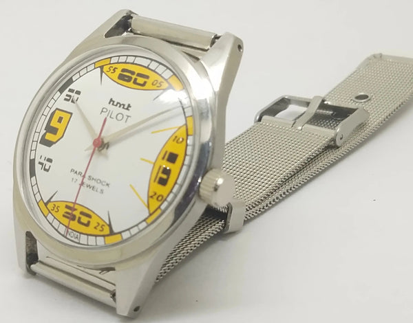 Hmt Pilot Mechanical Handwinding Movement stainless Steel Para Shock 17 Jewels Analog Dial Wrist Watch For Men National Watches