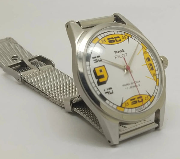 Hmt Pilot Mechanical Handwinding Movement stainless Steel Para Shock 17 Jewels Analog Dial Wrist Watch For Men National Watches