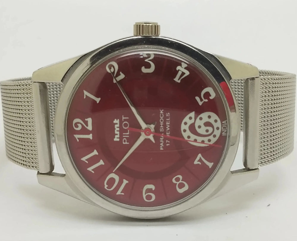 Hmt Pilot Mechanical Handwinding Movement stainless Steel Para Shock 17 Jewels Analog Dial Wrist Watch For Men National Watches