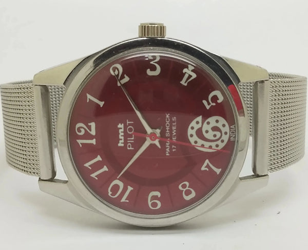 Hmt Pilot Mechanical Handwinding Movement stainless Steel Para Shock 17 Jewels Analog Dial Wrist Watch For Men National Watches