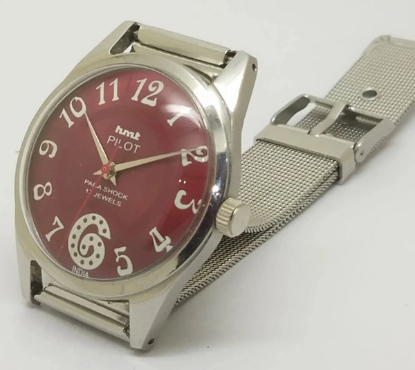 Hmt Pilot Mechanical Handwinding Movement stainless Steel Para Shock 17 Jewels Analog Dial Wrist Watch For Men National Watches