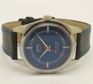 Hmt Pilot Mechanical Handwinding Movement leather Jewels Analog Dial Wrist Watch For Me National Watches
