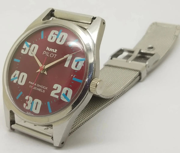 Hmt Pilot Mechanical Handwinding Movement stainless Steel Para Shock 17 Jewels Analog Dial Wrist Watch For Men National Watches
