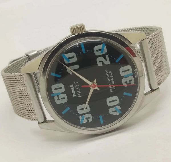 Hmt Pilot Mechanical Handwinding Movement stainless Steel Para Shock 17 Jewels Analog Dial Wrist Watch For Men National Watches