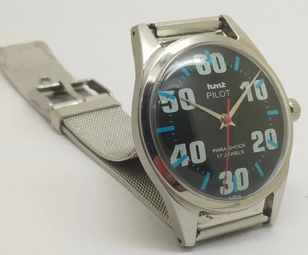 Hmt Pilot Mechanical Handwinding Movement stainless Steel Para Shock 17 Jewels Analog Dial Wrist Watch For Men National Watches