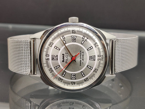 Hmt Pilot Mechanical Handwinding Movement stainless Steel Para Shock 17 Jewels Analog Dial Wrist Watch For Me National Watches