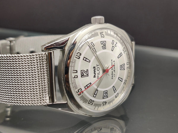 Hmt Pilot Mechanical Handwinding Movement stainless Steel Para Shock 17 Jewels Analog Dial Wrist Watch For Me National Watches