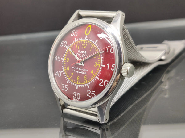 Hmt Pilot Mechanical Handwinding Movement stainless Steel Para Shock 17 Jewels Analog Dial Wrist Watch For Me - National Watches