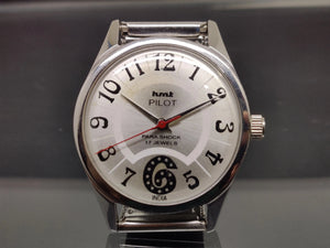 Hmt Pilot Mechanical Handwinding Movement stainless Steel Para Shock 17 Jewels Analog Dial Wrist Watch For Me - National Watches