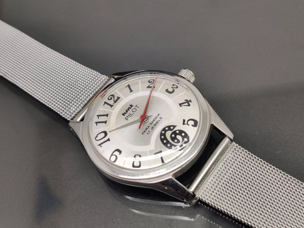 Hmt Pilot Mechanical Handwinding Movement stainless Steel Para Shock 17 Jewels Analog Dial Wrist Watch For Me - National Watches