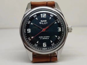 Hmt Pilot Mechanical Handwinding Movement leather Jewels Analog Dial Wrist Watch For Me - National Watches