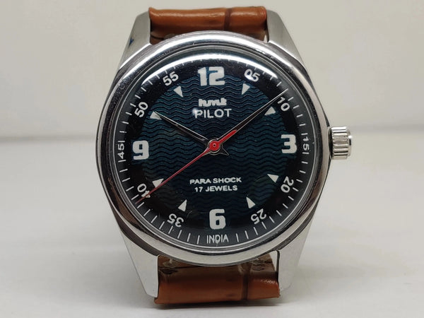 Hmt Pilot Mechanical Handwinding Movement leather Jewels Analog Dial Wrist Watch For Me - National Watches