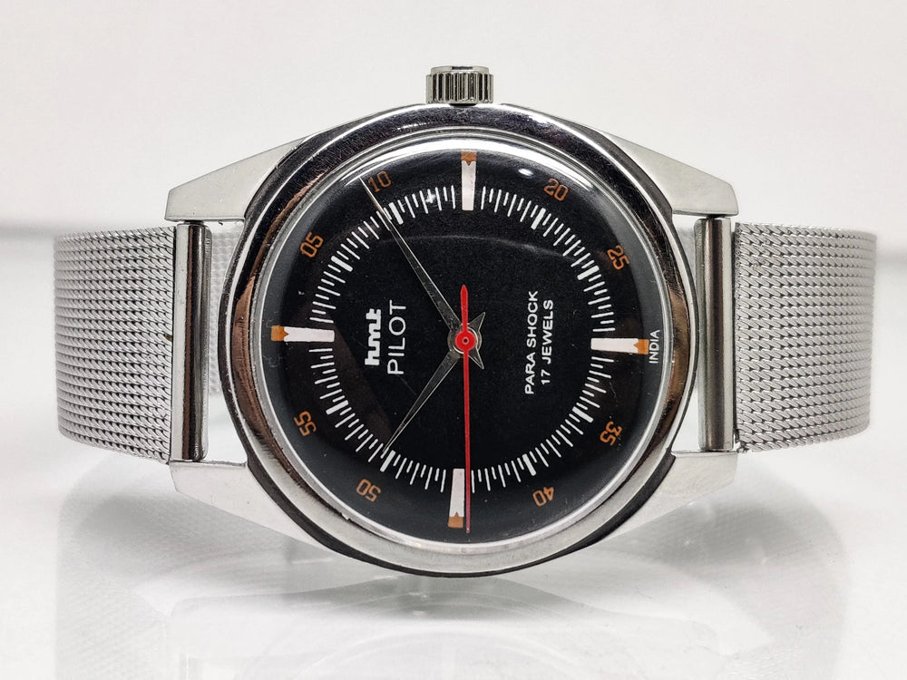 Hmt Pilot Mechanical Handwinding Movement stainless Steel Para Shock 17 Jewels Analog Dial Wrist Watch For Men National Watches