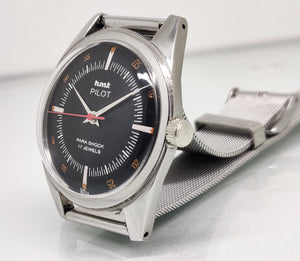 Hmt Pilot Mechanical Handwinding Movement stainless Steel Para Shock 17 Jewels Analog Dial Wrist Watch For Men National Watches