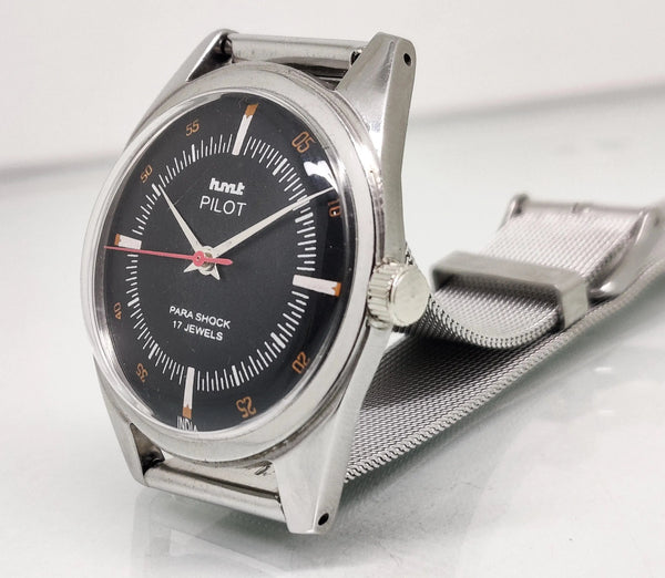 Hmt Pilot Mechanical Handwinding Movement stainless Steel Para Shock 17 Jewels Analog Dial Wrist Watch For Men National Watches