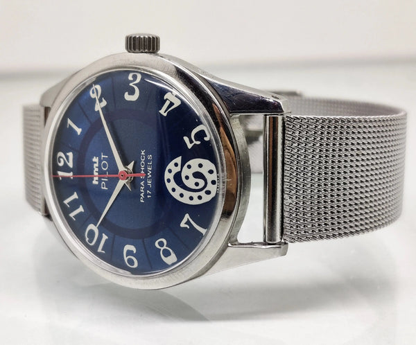 Hmt Pilot Mechanical Handwinding Movement stainless Steel Para Shock 17 Jewels Analog Dial Wrist Watch For Men National Watches