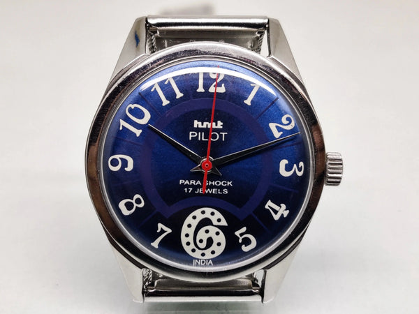 Hmt Pilot Mechanical Handwinding Movement stainless Steel Para Shock 17 Jewels Analog Dial Wrist Watch For Men National Watches