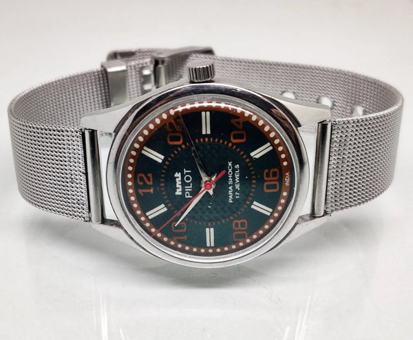 Hmt Pilot Mechanical Handwinding Movement stainless Steel Para Shock 17 Jewels Analog Dial Wrist Watch For Men National Watches