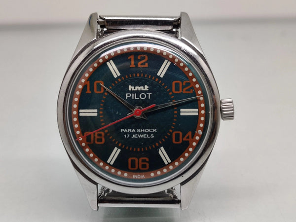 Hmt Pilot Mechanical Handwinding Movement stainless Steel Para Shock 17 Jewels Analog Dial Wrist Watch For Men National Watches