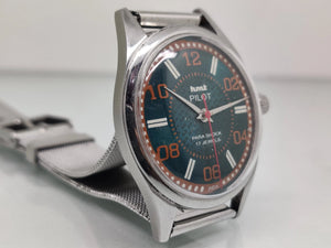 Hmt Pilot Mechanical Handwinding Movement stainless Steel Para Shock 17 Jewels Analog Dial Wrist Watch For Men National Watches