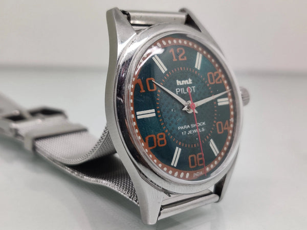 Hmt Pilot Mechanical Handwinding Movement stainless Steel Para Shock 17 Jewels Analog Dial Wrist Watch For Men National Watches