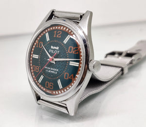 Hmt Pilot Mechanical Handwinding Movement stainless Steel Para Shock 17 Jewels Analog Dial Wrist Watch For Men National Watches
