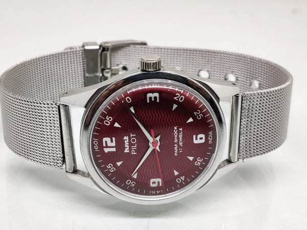 Hmt Pilot Mechanical Handwinding Movement stainless Steel Para Shock 17 Jewels Analog Dial Wrist Watch For Men National Watches