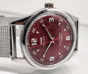 Hmt Pilot Mechanical Handwinding Movement stainless Steel Para Shock 17 Jewels Analog Dial Wrist Watch For Men National Watches