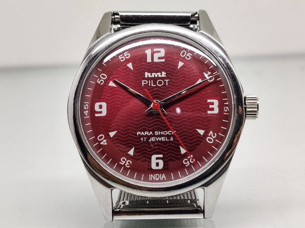 Hmt Pilot Mechanical Handwinding Movement stainless Steel Para Shock 17 Jewels Analog Dial Wrist Watch For Men National Watches