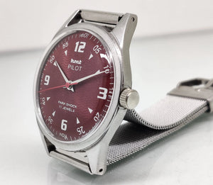 Hmt Pilot Mechanical Handwinding Movement stainless Steel Para Shock 17 Jewels Analog Dial Wrist Watch For Men National Watches