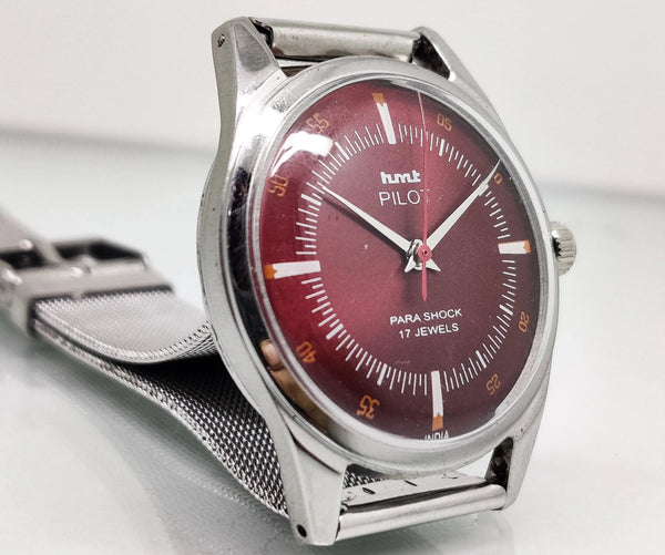 Hmt Pilot Mechanical Handwinding Movement stainless Steel Para Shock 17 Jewels Analog Dial Wrist Watch For Men National Watches