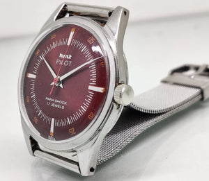 Hmt Pilot Mechanical Handwinding Movement stainless Steel Para Shock 17 Jewels Analog Dial Wrist Watch For Men National Watches