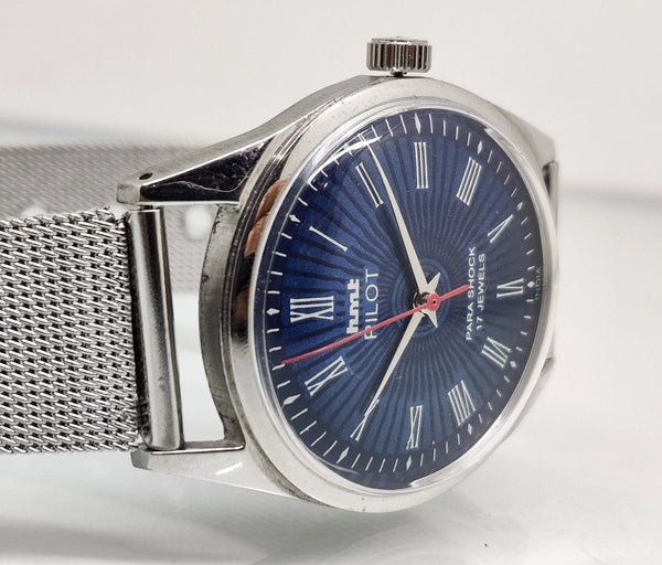 Hmt Pilot Mechanical Handwinding Movement stainless Steel Para Shock 17 Jewels Analog Dial Wrist Watch For Men National Watches