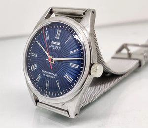 Hmt Pilot Mechanical Handwinding Movement stainless Steel Para Shock 17 Jewels Analog Dial Wrist Watch For Men National Watches