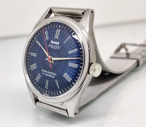 Hmt Pilot Mechanical Handwinding Movement stainless Steel Para Shock 17 Jewels Analog Dial Wrist Watch For Men National Watches
