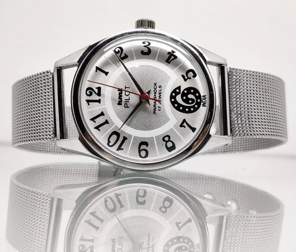 Hmt Pilot Mechanical Handwinding Movement stainless Steel Para Shock 17 Jewels Analog Dial Wrist Watch For Men National Watches