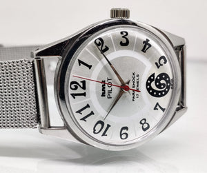Hmt Pilot Mechanical Handwinding Movement stainless Steel Para Shock 17 Jewels Analog Dial Wrist Watch For Men National Watches