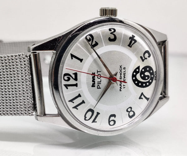 Hmt Pilot Mechanical Handwinding Movement stainless Steel Para Shock 17 Jewels Analog Dial Wrist Watch For Men National Watches