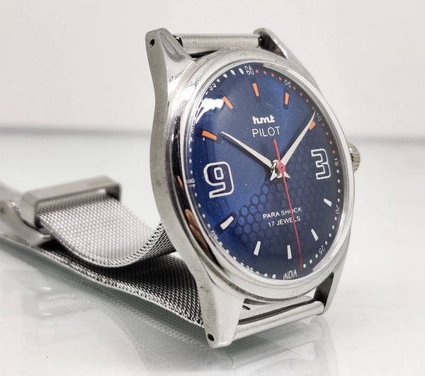 Hmt Pilot Mechanical Handwinding Movement stainless Steel Para Shock 17 Jewels Analog Dial Wrist Watch For Men National Watches