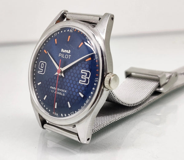 Hmt Pilot Mechanical Handwinding Movement stainless Steel Para Shock 17 Jewels Analog Dial Wrist Watch For Men National Watches