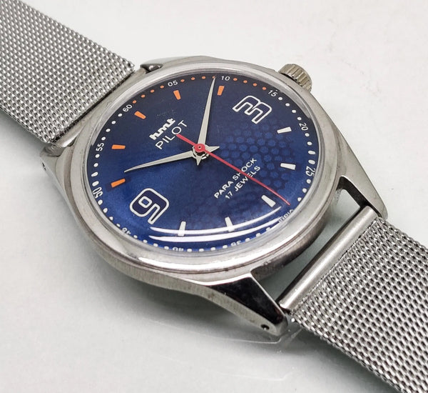 Hmt Pilot Mechanical Handwinding Movement stainless Steel Para Shock 17 Jewels Analog Dial Wrist Watch For Men National Watches
