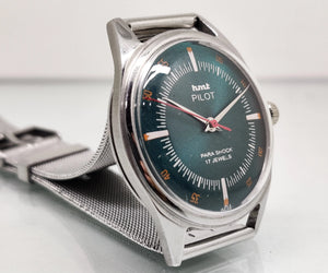 Hmt Pilot Mechanical Handwinding Movement stainless Steel Para Shock 17 Jewels Analog Dial Wrist Watch For Men National Watches
